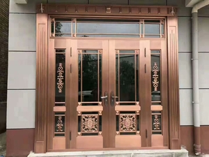 四开玻璃铜门